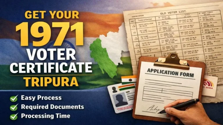 ত্রিপুরায় ১৯৭১ সালের ভোটার সার্টিফিকেট