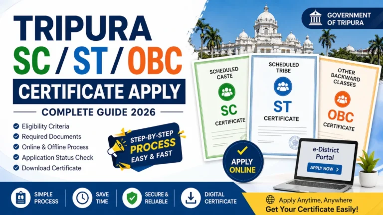 Tripura SC/ST/OBC Certificate Apply Guide 2026