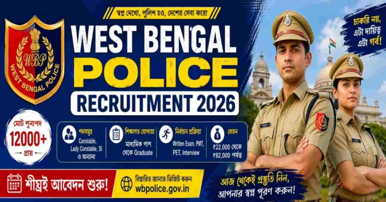 West Bengal Police Recruitment 2026: নতুন 12000+ শূন্যপদে আবেদন শুরু 1 West Bengal Police Recruitment 2026